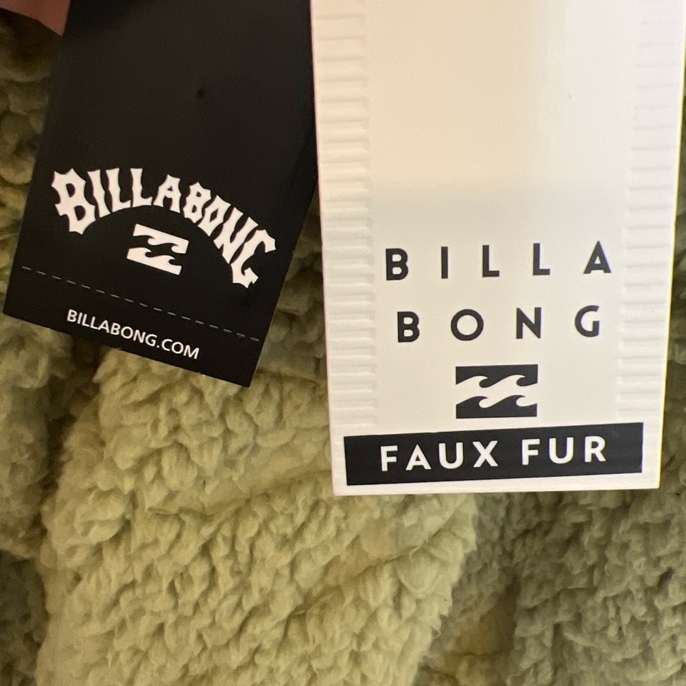 Billabong Sundown Faux Fur Sherpa Jacket Avocado Green NWT Size M Nordstrom - Picture 7 of 11